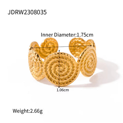 Uworld Stainless Steel 18K gold plated multi-layered spiral circle earrings waterproof statement jewelry