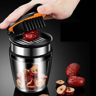 304 stainless steel fruit slicer kitchen gadget cutting red dates with integrated cutter and container