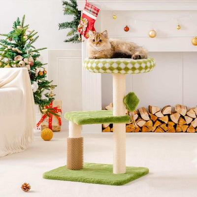 large cat tree tower with scratching post and removable perch for indoor cats