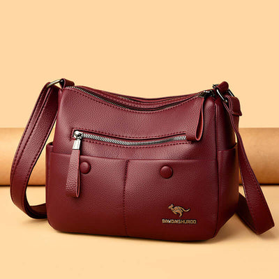 Middle-aged Mom Shoulder Simple All-matching Soft Leather Bag sandrabazar.